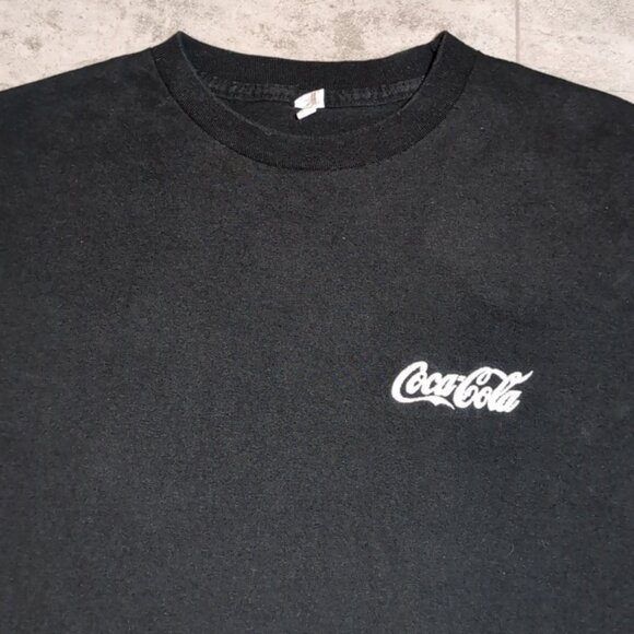Zync Coca Cola Custom Embroidered Tshirt Crew Neck Employee Novelty Logo Top - Picture 2 of 8
